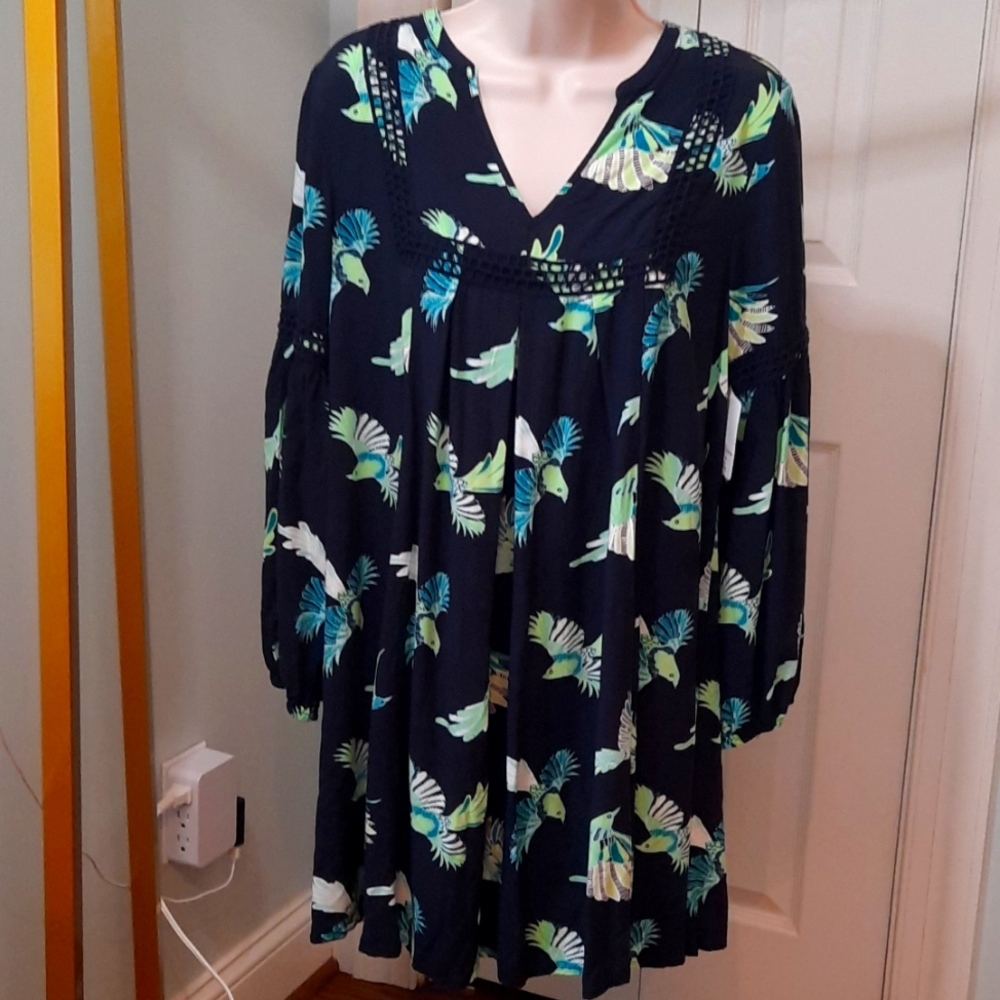 Crown & Ivy Tropical Bird Dress XS